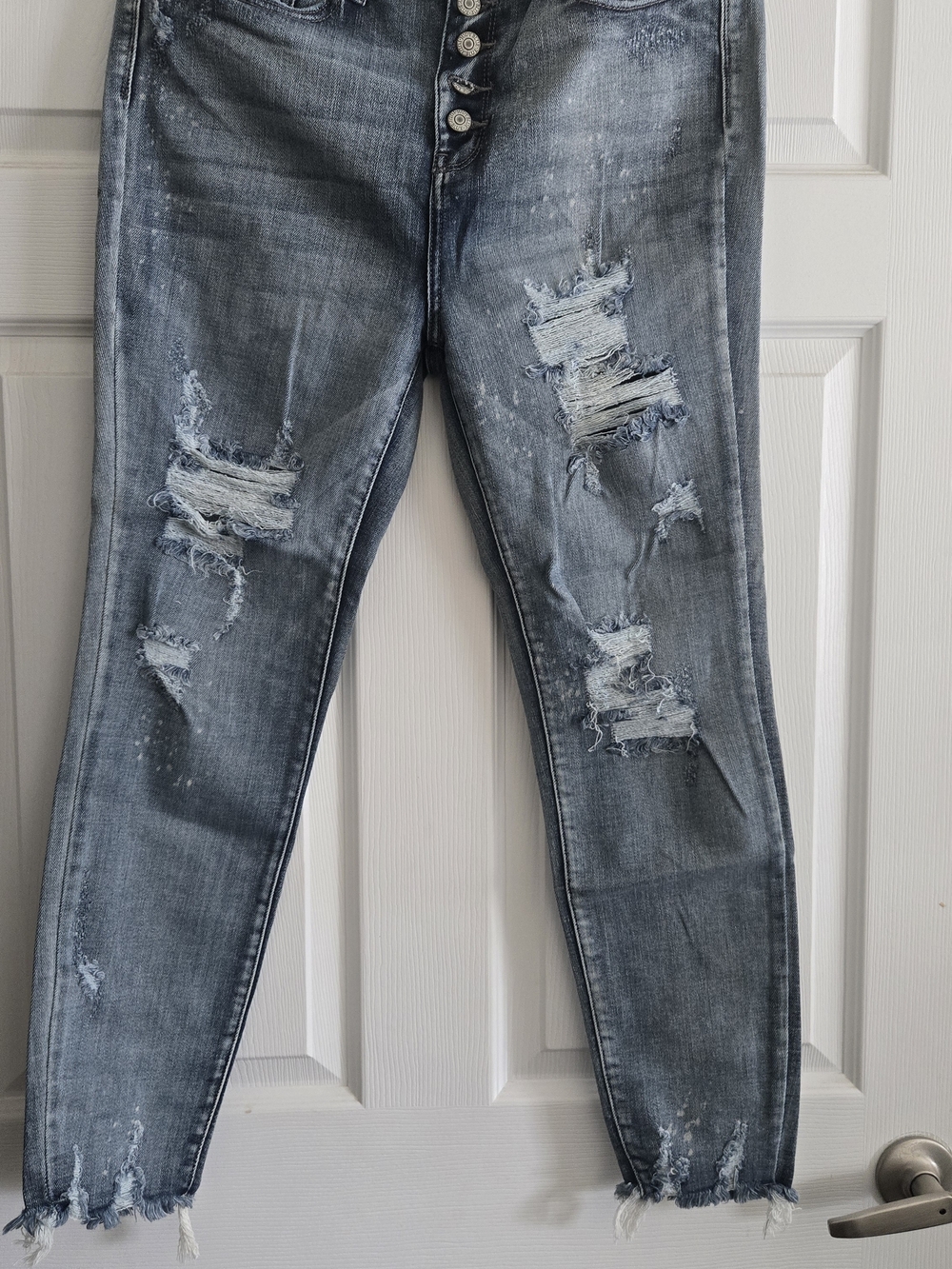 Judy Blue Gray Distressed Skinny Jeans